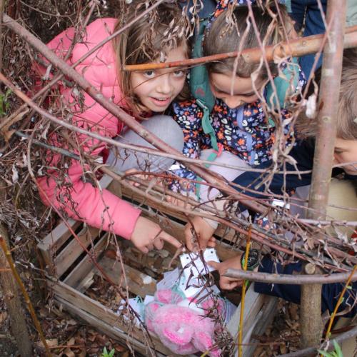 Kinder finden den Hasen