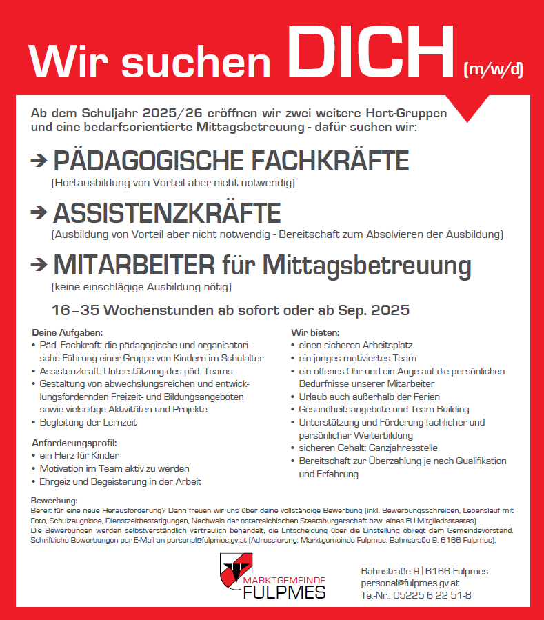 Stellenanzeige