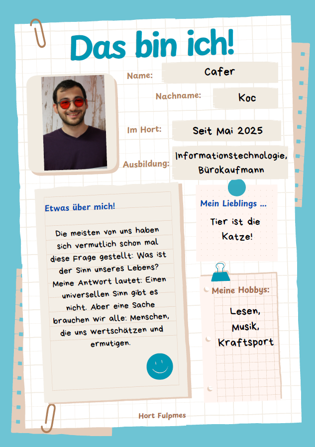 Mitarbeiter Cafer Steckbrief 1