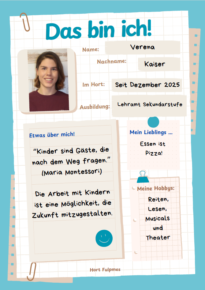 Mitarbeiterin Verena Steckbrief 